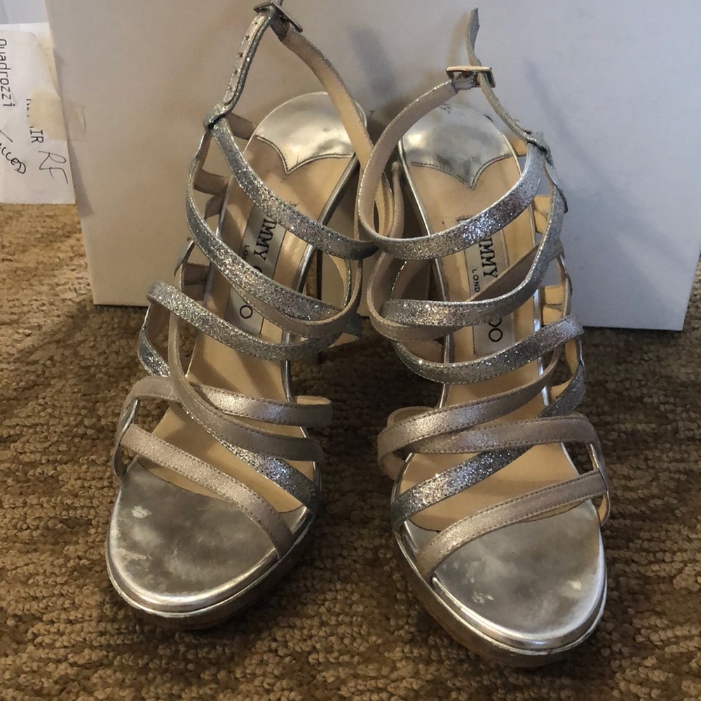 Silver Jimmy Choo heels
